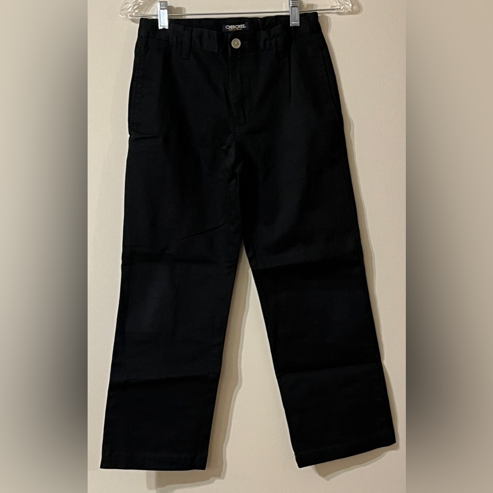 Black Ultimate Khaki Cherokee Flat Front Boys Pants 100% Cotton Boys Size 10